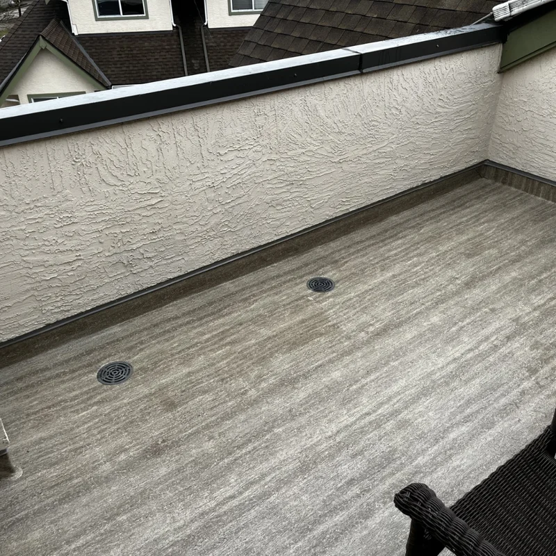 Deck with new vinyl waterproofing membrane